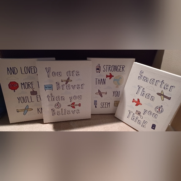 Baby/kids/nursery room decor canvas panels set of 4 - Picture 7 of 8